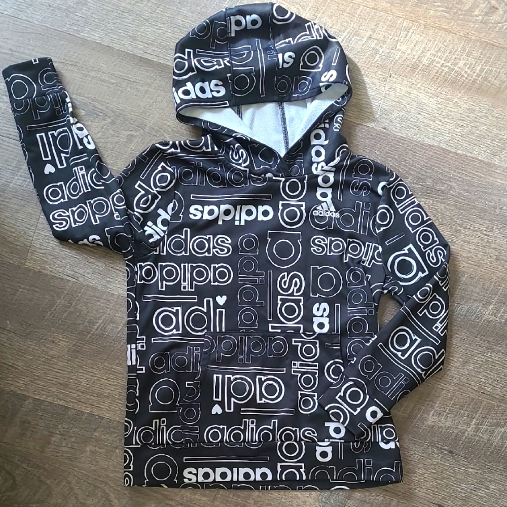 Adidas Kids Black Hoodie Girls 14